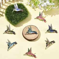 ハチドリのエナメルピン 8個 4色  バックパック服の合金バッジ  ゴールドカラー  ミックスカラー  29x35mm  2個/カラー&nbsp;JEWB-CJ0003-63