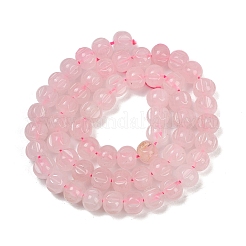 天然石ローズクォーツビーズ連売り  カボチャ  8x6.5mm  穴：0.8mm  約59個/連  15.16インチ（38.5cm）&nbsp;G-Z080-B10-8x6mm