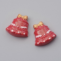 オペーク樹脂カボション  ジュエリー作りのための  クリスマス鐘  レッド  23x23x8mm&nbsp;RESI-CJC0001-38E