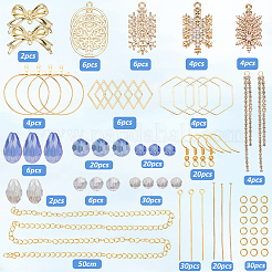 Snowflake Alloy & Glass Dangle Earring Making Kits&nbsp;DIY-SC0026-98