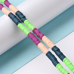 手作り樹脂粘土ビーズ連売り  フラットラウンド  ヒシビーズ  パープル  4x0.5~2mm  穴：1.2mm  約350~360個/連  15.16~15.47インチ（38.5~39.3cm）&nbsp;CLAY-C003-05C