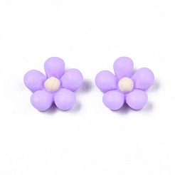 オペーク樹脂カボション  ラバー加工スタイル  花  ミックスカラー  13x13x4mm&nbsp;CRES-S307-024