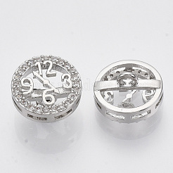 真鍮シャンクボタン  マイクロパヴェキュービックジルコニア付き  クロック  透明  プラチナ  11x7mm  穴：1.4mm&nbsp;BUTT-S025-036