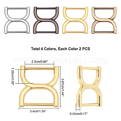 8Pcs 4 Colors Zinc Alloy Bag Connector Anchor Buckles&nbsp;FIND-WR0004-07