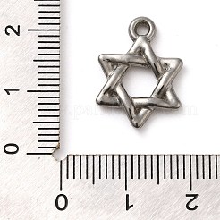 304ステンレスペンダント  ダビデの星のチャーム  ステンレス鋼色  18x16x7mm  穴：2mm&nbsp;STAS-M070-14P
