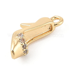 Brass Micro Pave Clear Cubic Zirconia Pendants&nbsp;KK-R219-34A-G