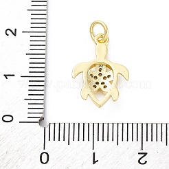 Brass Micro Pave Cubic Zirconia Pendants&nbsp;KK-D325-34G