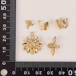 20個5スタイル真鍮ペンダント  混合図形  18KGP本金メッキ  8~20x8~17x2~4.5mm  穴：0.8~1.6mm  4個/スタイル&nbsp;KK-SZ0001-77