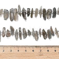 天然石ラブラドライトビーズ連売り  チップ  シードビーズで  グレードA  6~22x4~7.5mm  穴：0.8~1mm  約67~69個/連  14.76''~15.75''（37.5~40センチメートル）&nbsp;G-Z124-C01-01