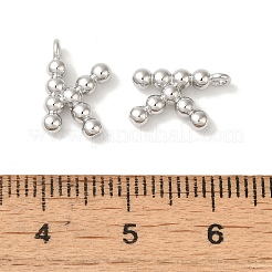 真鍮チャーム  カドミウムフリー＆ニッケルフリー＆鉛フリー  文字チャーム  プラチナ  13x8x2mm  穴：1mm&nbsp;KK-S368-16P-K