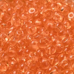 透明なアクリルビーズ  トップ掘削  丸い鈴丸ビーズ  ダークオレンジ  5.5x5x4mm  穴：1.2mm  約8333個/セット&nbsp;MACR-K359-02E