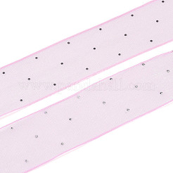 片面プリントのポリエステル＆アクリルサテンリボン  ギフト包装用  パールピンク  1-1/2インチ（39mm）  約20.00ヤード（18.29m）/ロール&nbsp;SRIB-T009-06F
