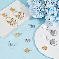12Pcs 2 Colors 304 Stainless Steel Stud Earring Findings&nbsp;STAS-SP0001-89A