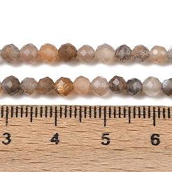 天然マルチムーンストーン ビーズ 連売り  ラウンド  多面カット  4~4.5mm  穴：0.6~0.7mm  約97~107個/連  14.96''（38cm）〜15.35''（39cm）&nbsp;G-D347-A03-4mm