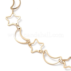 Ion Plating(IP) 304 Stainless Steel Star & Moon Link Chain Anklets for Men Women&nbsp;LS-STAS-B039-15G