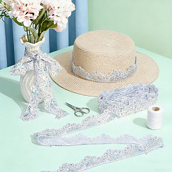 Polyester Lace Ribbon&nbsp;OCOR-WH0105-202B