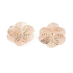 真鍮製ビーズキャップ  花  ライトゴールド  25~25.5x23.5~24x4mm  穴：0.8~0.9mm&nbsp;KK-N278-13KCG