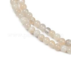 天然ホワイトムーンストーンビーズ連売り  ラウンド  4mm  穴：1mm  約90個/連  15.35インチ（39cm）&nbsp;X-G-D294-4mm-01
