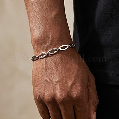 304ステンレススチール製の楕円形、中空クロスリンクチェーンブレスレット  変色なし  ステンレス鋼色  7.09インチ（18cm）&nbsp;WG549C5-01