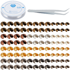 DIYファインディングキット  アイロンクリンプビーズカバーを含む  304ステンレス製まつげピンセットクリップ  ミックスカラー  3mm&nbsp;DIY-PA0001-70