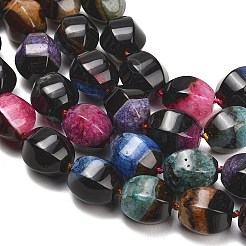 天然石瑪瑙ビーズ連売り  染め＆加熱  ランタン  ミックスカラー  15~19.5x14~17x12.5~15.5mm  穴：1.2~1.8mm  約24個/連  16.14''（41センチメートル）&nbsp;GG-L001-G01-03E