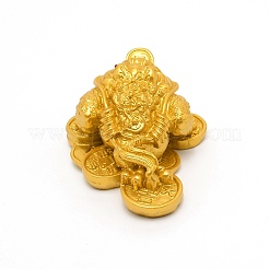Resin Toad and Copper Coin Ornaments&nbsp;DJEW-WH0016-02