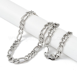 Non-Tarnish 201 Stainless Steel Figaro Chain Necklaces&nbsp;NJEW-I127-02P