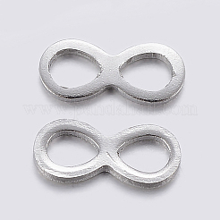変色しにくい304ステンレススチールリンクコネクター  無限大  ステンレス鋼色  4.5x10x0.7~1mm  穴：2.5x3.3~3.5mm&nbsp;LS-STAS-F159-03P