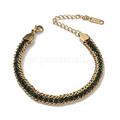 304 Stainless Steel Rhinestone Tennis Bracelets with Twisted Chains&nbsp;SA-CBABBEA-04G-06