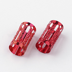 アルミドレッドヘアビーズ髪飾り  ヘアコイルカフ  ミックスカラー  15~16x8mm  穴：7mm  約90個/箱&nbsp;ALUM-R008-02-B
