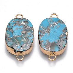 Synthetic Gold Line Imperial Jasper Links connectors&nbsp;G-R457-12