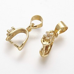 Rack Plating Brass Ice Pick and Pinch Bails&nbsp;X1-KK-A142-013G