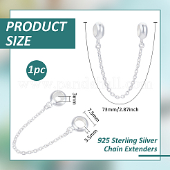 1Pc 925 Sterling Silver Chain Extenders&nbsp;STER-BC0003-04S