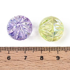 UVメッキ透明アクリルビーズ  虹色の  ラウンド  ミックスカラー  15.5x15.5mm  穴：2mm&nbsp;TACR-N020-02