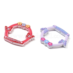 Printed Opaque Acrylic Frame Beads&nbsp;AC-CBA469B-01