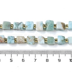 天然石ラリマービーズ連売り  キューブ  シードビーズで  6.5~7.5x6.5~7.5x6.5~7.5mm  穴：0.7mm  約47個/連  15.43''（39.2センチメートル）&nbsp;G-G053-B24-03
