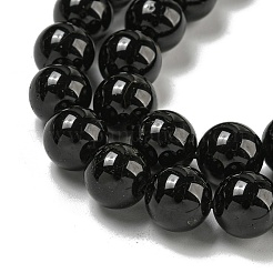 Natural Black Tourmaline Beads Strands&nbsp;G-G763-01-10mm-AB