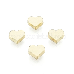 合金ビーズ  カドミウムフリー＆鉛フリー  ハート  ライトゴールド  6x7x2.5mm  穴：1.4mm&nbsp;PALLOY-P284-08LG