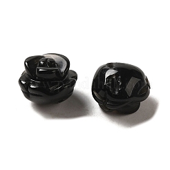 染色・加熱された天然黒瑪瑙の散りばめられたビーズ  ローズ  10x5~9mm  穴：1mm&nbsp;G-O156-B-05A