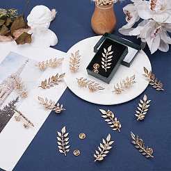 8 Pairs Leaf Alloy Lapel Pin Backs for Backpack Clothes&nbsp;JEWB-HY0001-51G