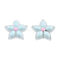 透明レジンエナメルカボション  花  空色  23x23.5x5.5mm&nbsp;CRES-N018-053E