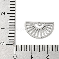 304ステンレスペンダント  レーザー切断  半円チャーム  ステンレス鋼色  10.5x18x1mm  穴：1.6mm&nbsp;LS-STAS-M067-07P