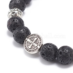 3Pcs 3 Style Natural Lava Rock & Synthetic Hematite Stretch Bracelets Set&nbsp;BJEW-JB08692