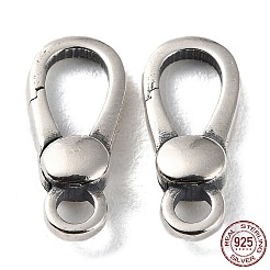 タイスターリングシルバーカニカン925個  オーバル  アンティークシルバー  15.5x7x3.5mm  穴：2mm&nbsp;STER-D003-27B-P