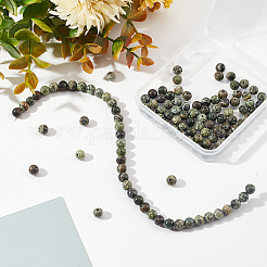 2 Strands Natural Green Zebra Jasper Beads Strands&nbsp;G-OC0002-74