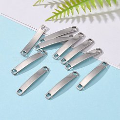 変色防止長方形304ステンレススチールリンクコネクター  ステンレス鋼色  33.5x5x1mm  穴：3x3mm&nbsp;STAS-I045-38