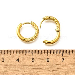 女性用304ステンレスフープピアス  イオンプレーティング（ip）  リング  14KGP本金メッキ  15.5x2.5mm&nbsp;EJEW-M068-16A-G