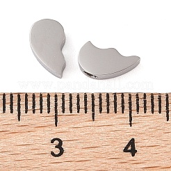 変色しない304ステンレススチール製スプリットビーズ  ハート  ステンレス鋼色  16x12x3mm  穴：2mm&nbsp;STAS-M063-02P