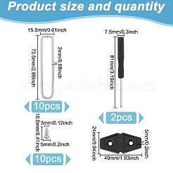 鉄とプラスチックのフォトフレームブラケット10セット  鉄製ドライバー2本付き  ホワイト  73.5x15.5x2mm&nbsp;ODIS-GO0001-04B