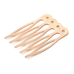 鉄のヘアコームパーツ  カン付き  ライトゴールド  40x27x0.8mm&nbsp;OHAR-PW0001-431KCG